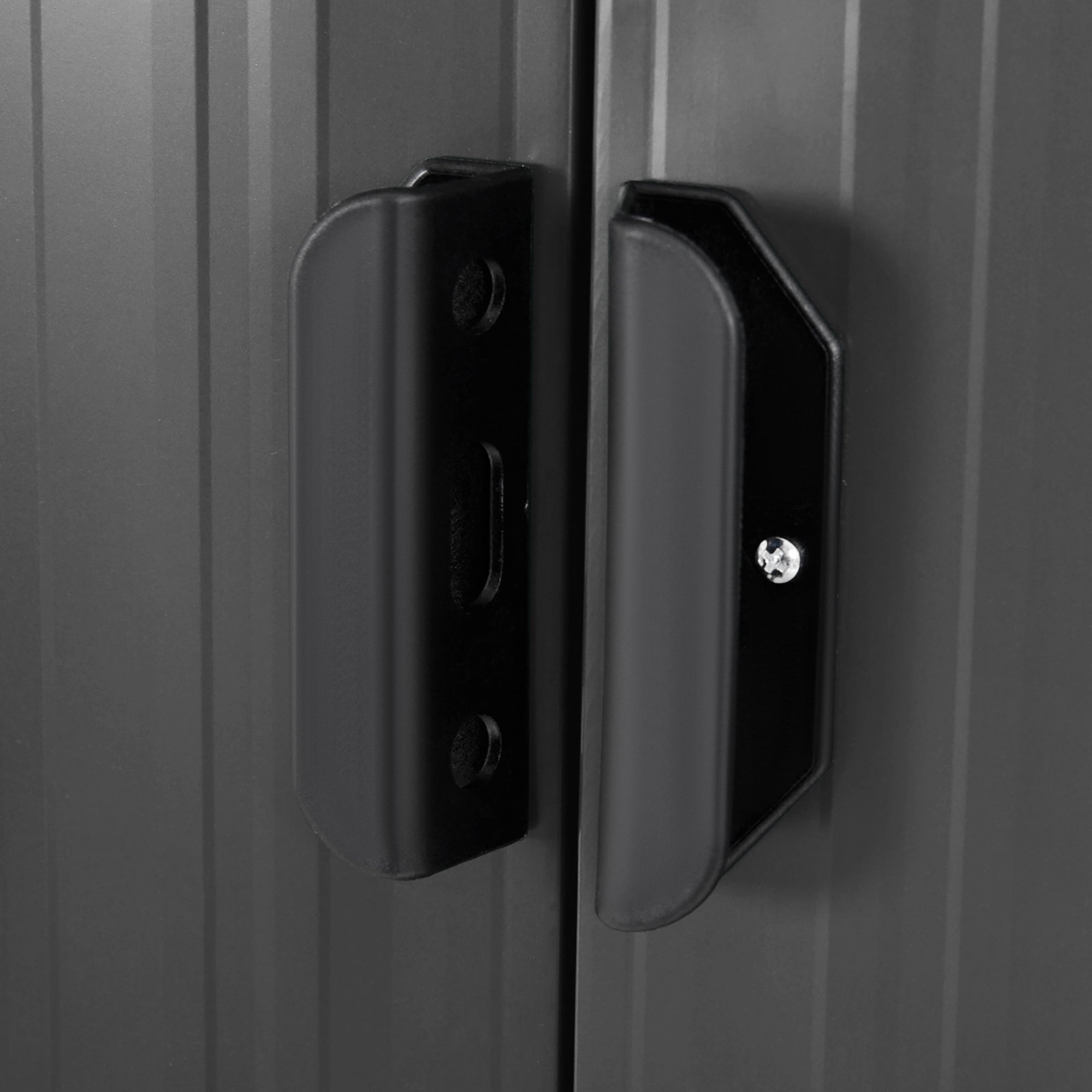 Outsunny 7 x 4ft Outdoor Storage Shed with Foundation Kit, Lean to Metal Garden Shed for Log, Rubbish Bin, Tool, Lawnmower, Bike, Patio and Lawn Use, Black 