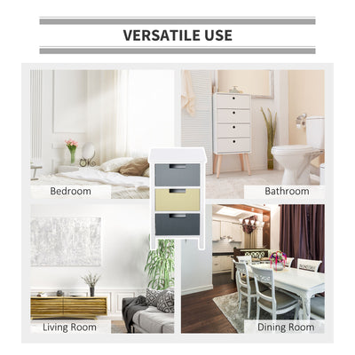 HOMCOM Storage Tower, Dresser Chest with Drawers, Wood Top, Organizer Unit for Closets Bedroom Nursery Room Hallway 