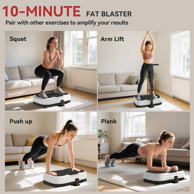 SPORTNOW Vibration Plate, with Adjustable/Removable Handle, Preset Modes, 50 Speeds 