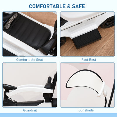 HOMCOM 3 in 1 Kids Children Ride on Push Car Toddler Sliding Car G350 Licensed Walker Foot to Floor Slider Push-Along with Horn Steering Wheel NO POWER Manual, White 