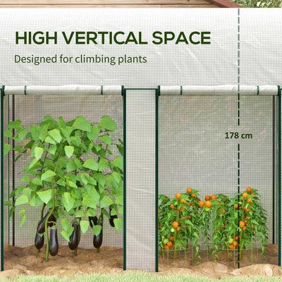 Outsunny 200 x 100cm Walk-In Greenhouse, with Zipped Doors - White 
