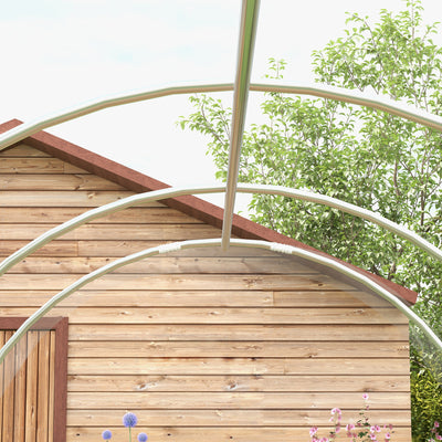 Outsunny Polytunnel Greenhouse Walk-in Grow House with PE Cover, Door and Galvanised Steel Frame, 3 x 2 x 2m, Clear 