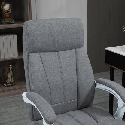 Vinsetto Office Chair, Ergonomic Desk Chair, Fabric Work Study Chair with 155\'c2\'b0 Reclining Back and Footrest, Adjustable Height and Swivel Wheels, Grey
