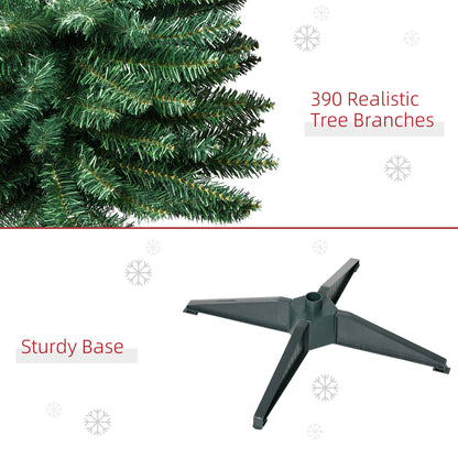HOMCOM 6ft Unlit Artificial Christmas Tree, Pencil Slim Xmas Tree with Solid Stand and Realistic Branches, Green 