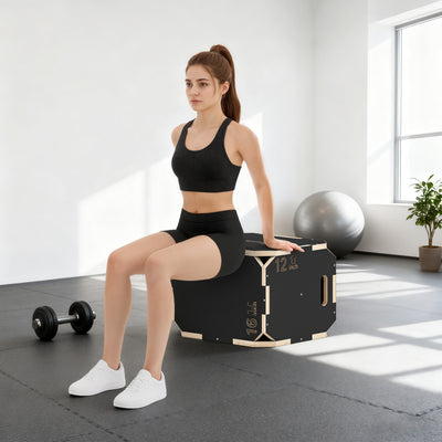SPORTNOW Non-Slip Plyo Box, Corner-free Wooden Jump Box, 31 x 36 x 41 cm 