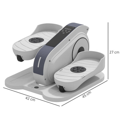 SPORTNOW Under Desk Elliptical Machine, Seated Pedal Exerciser, Mini Elliptical Trainer with LCD Monitor, Remote Control and 10 Adjustable Speed, Quiet & Portable for Seniors, White 