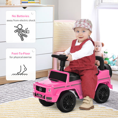 HOMCOM 3 in 1 Kids Ride On Car G350 Licensed Foot To Floor Slider Toddler Push Along NO POWER Pink 12-36 months 