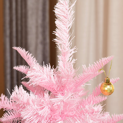 HOMCOM 5FT Artificial Christmas Tree Holiday Xmas Holiday Tree Decoration with Automatic Open for Home Party, Pink 