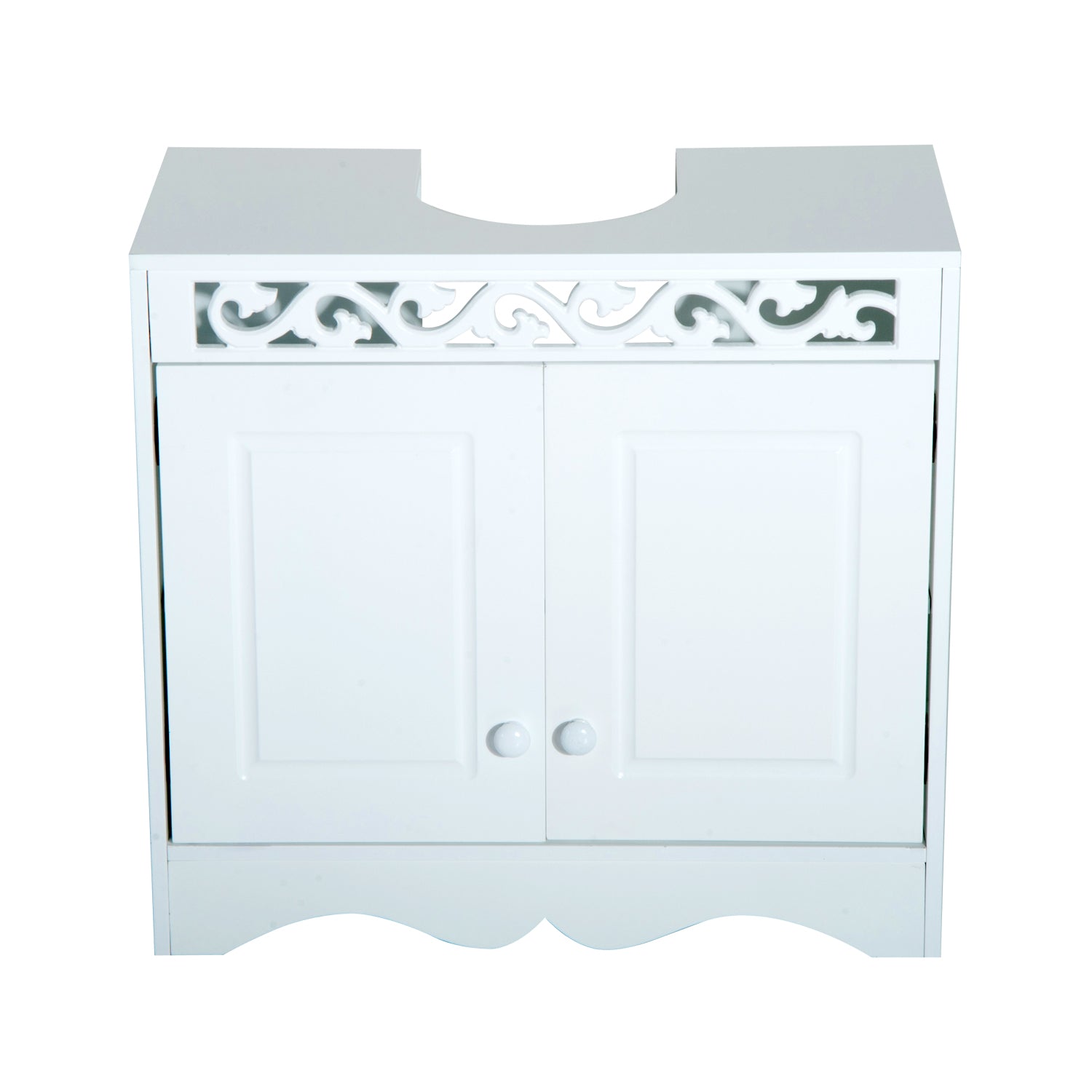 HOMCOM Bathroom Under Sink Storage Cabinet 2 Door Wooden Cupboard Vanity Units 