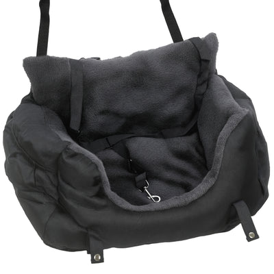 PawHut Dog Car Seat for Small Dogs with Fixed Buckle, Safety Leash, Washable Cover, 58 x 45 x 28 cm, Black 