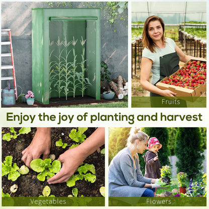 Outsunny Tomato Greenhouse with Roll-up Door, Mini Greenhouse with PE Cover, Outdoor Grow House Small Green House for Yard, Balcony, Garden, 100 x 50 x 150cm, Green 