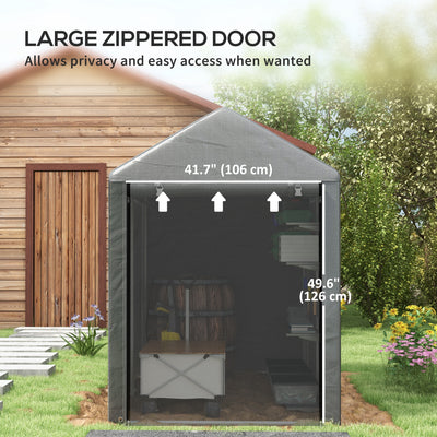 Outsunny 179 x 120cm Temporary Garden Shed, with Accessories - Dark Grey 