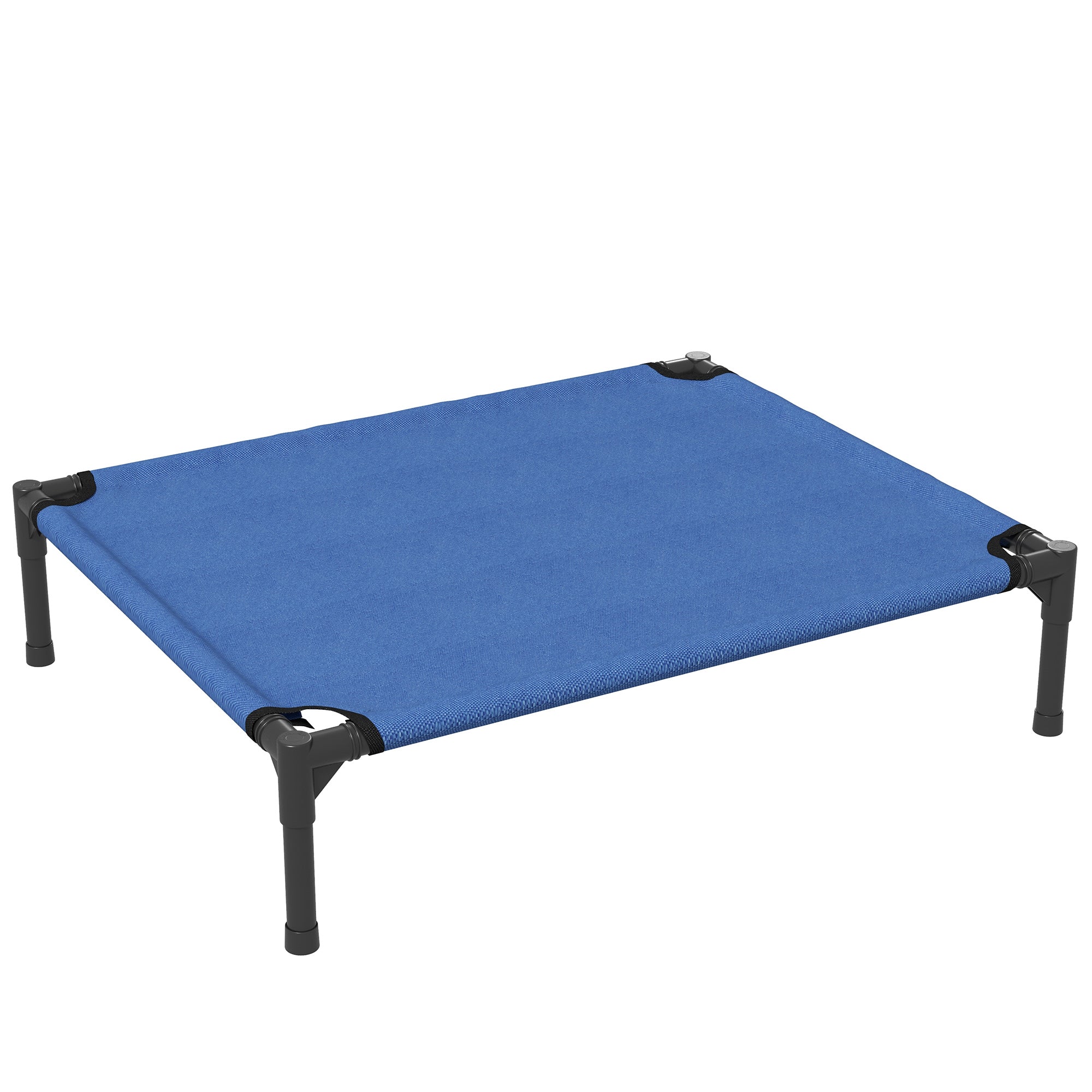 PawHut Raised Dog Bed Cat Elevated Lifted Portable Camping w/ Metal Frame Blue (Medium) 
