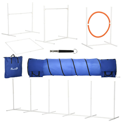 PawHut Six-Piece Dog Agility Equipment Set, with Carry Bag - Multicoloured 