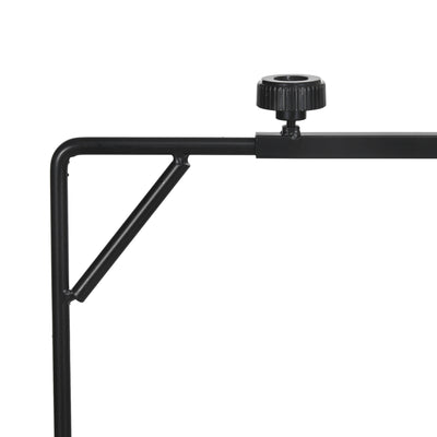 PawHut 86-129Hcm Adjustable Height and Length Reptile Lamp Stand Holder with Hook Hanging, Base - Black 