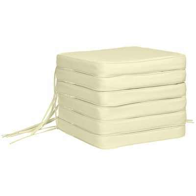 Outsunny Set of 6 Pcs Chair Cushion, 42Lx42Wx5T cm-Cream White 