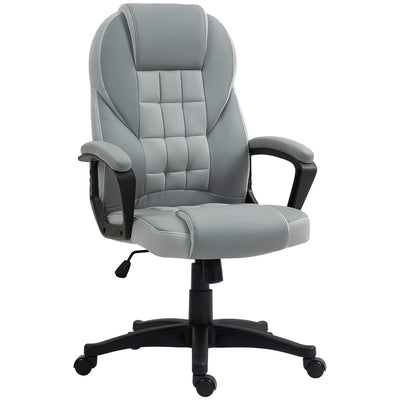 HOMCOM Faux Leather Office Chair - Grey 