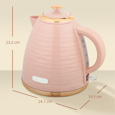 HOMCOM 3kW Rapid Boil Honeycomb Kettle - Pink 