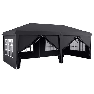 Outsunny 3 x 6m Pop-Up Gazebo, with Curtain Walls and Windows - Grey 