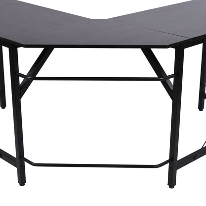 HOMCOM L-Shaped Corner Desk, Computer Desk for Home Office, Space-Saving Study Workstation, Easy to Assemble, 150 x 150 x 76cm, Black 