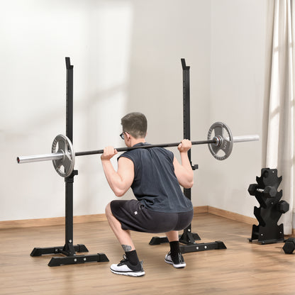 HOMCOM Adjustable Squat Rack, Weight Strength Training Bench Press Rack Barbell Rack Power Rack Weight Bench Supporter for Home Gym Exercise, Max Load 150kg, 124-154cm 