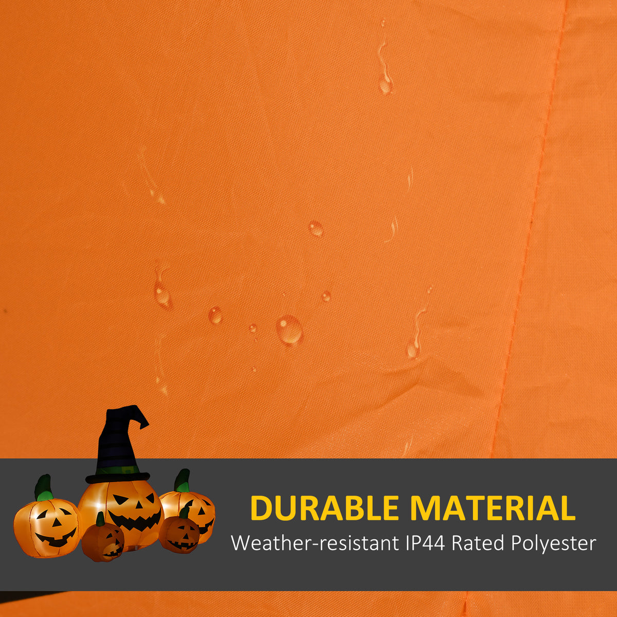 Outsunny 6ft Inflatable Halloween Large Pumpkin in Hat with Four Small Pumpkins, Blow-Up Outdoor LED Display for Lawn, Garden, Party 