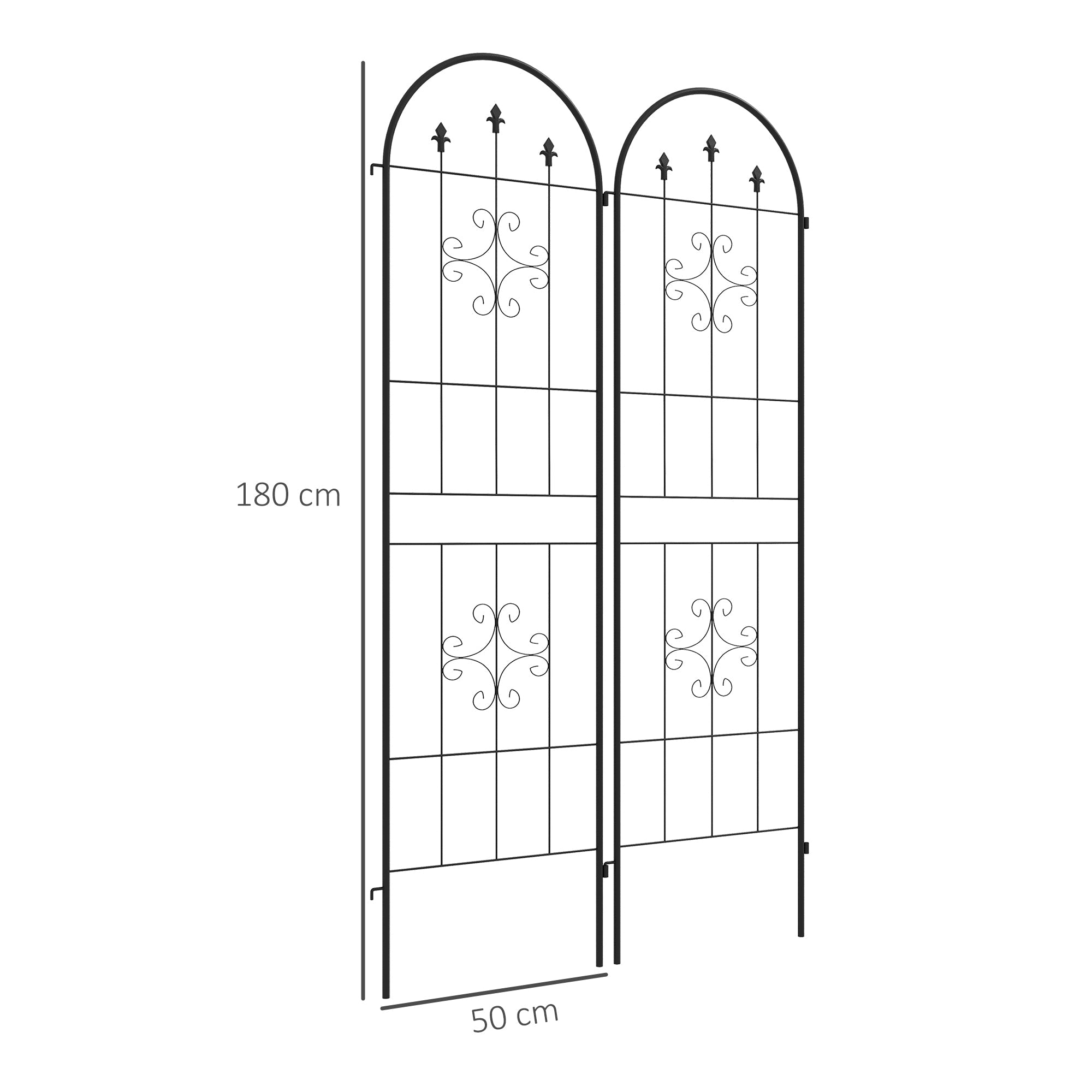 Outsunny Set of Two Spiral Anchor Garden Trellis Panels 
