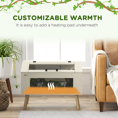 PawHut 111L Vivarium for Snakes, Lizards, Horned Frogs, Chameleons, Hamsters, Gerbils with Tempered Glass Windows 