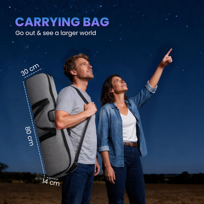 Outsunny Astronomy Telescope for Adults and Beginners with 80 mm Aperture, Carry Bag, White 