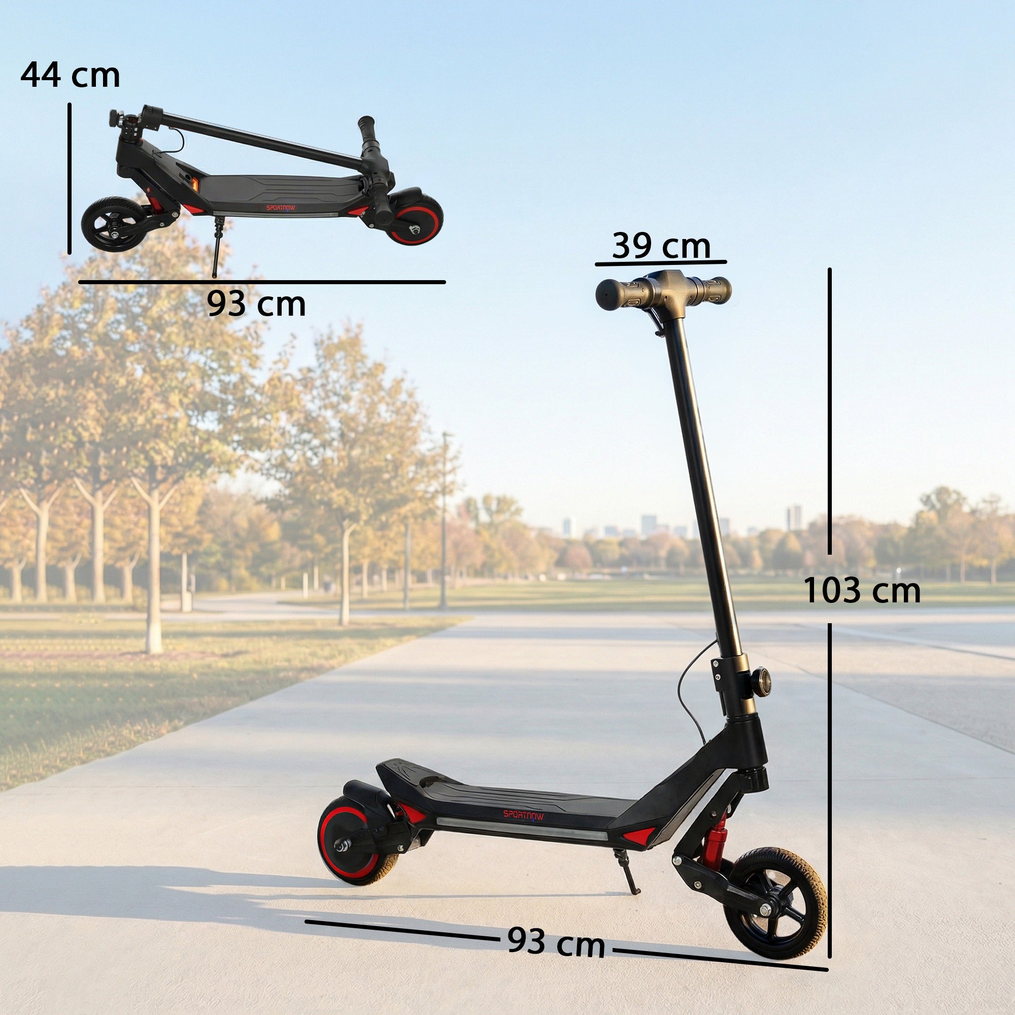 SPORTNOW Electric Scooter for Kids, Foldable E Scooter for Age Age 6+ with LED Display, RGB lights, Up to 16km/h, Black 
