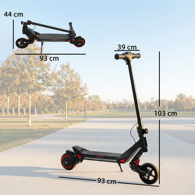 SPORTNOW Electric Scooter for Kids, Foldable E Scooter for Age Age 6+ with LED Display, RGB lights, Up to 16km/h, Black 