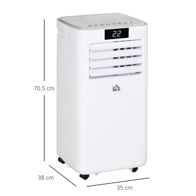 HOMCOM 7000 BTU Air Conditioning Unit, 3-in-1 Portable Air Conditioner, Dehumidifier, Cooling Fan with Remote Control, LED Display, 2 Speeds, 24H Timer, Window Venting Kit, 15m\'c2\'b2 