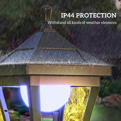 Outsunny 1.3 m Garden Lamp Post Light, LED Outdoor Solar Post Lights, Waterproof IP44 for Patio, Garden, Pathway, Cool White 