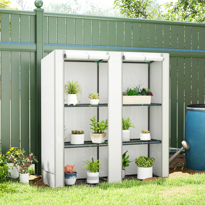 Outsunny Three-Tier Mini Greenhouse - White 