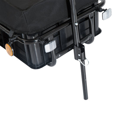 HOMCOM Cargo Trailer Bike Stroller Garden Trolley W/Carrier Utility Luggage & Wheels Black 