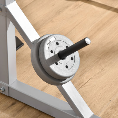 HOMCOM Weights Bar Barbell Rack Squat Stand Adjustable Portable Weight Lifting Max Load 200kg, Suitable For Home Gym Training Work Out 