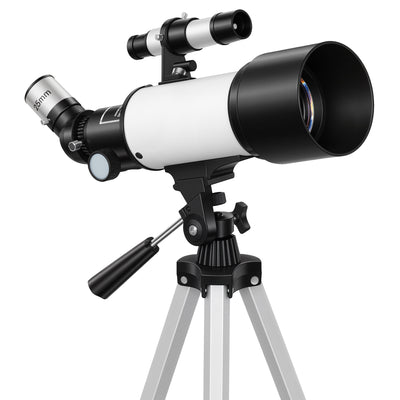 Outsunny Astronomy Telescope for Adults and Beginners with 70 mm Aperture, Carry Bag, White 