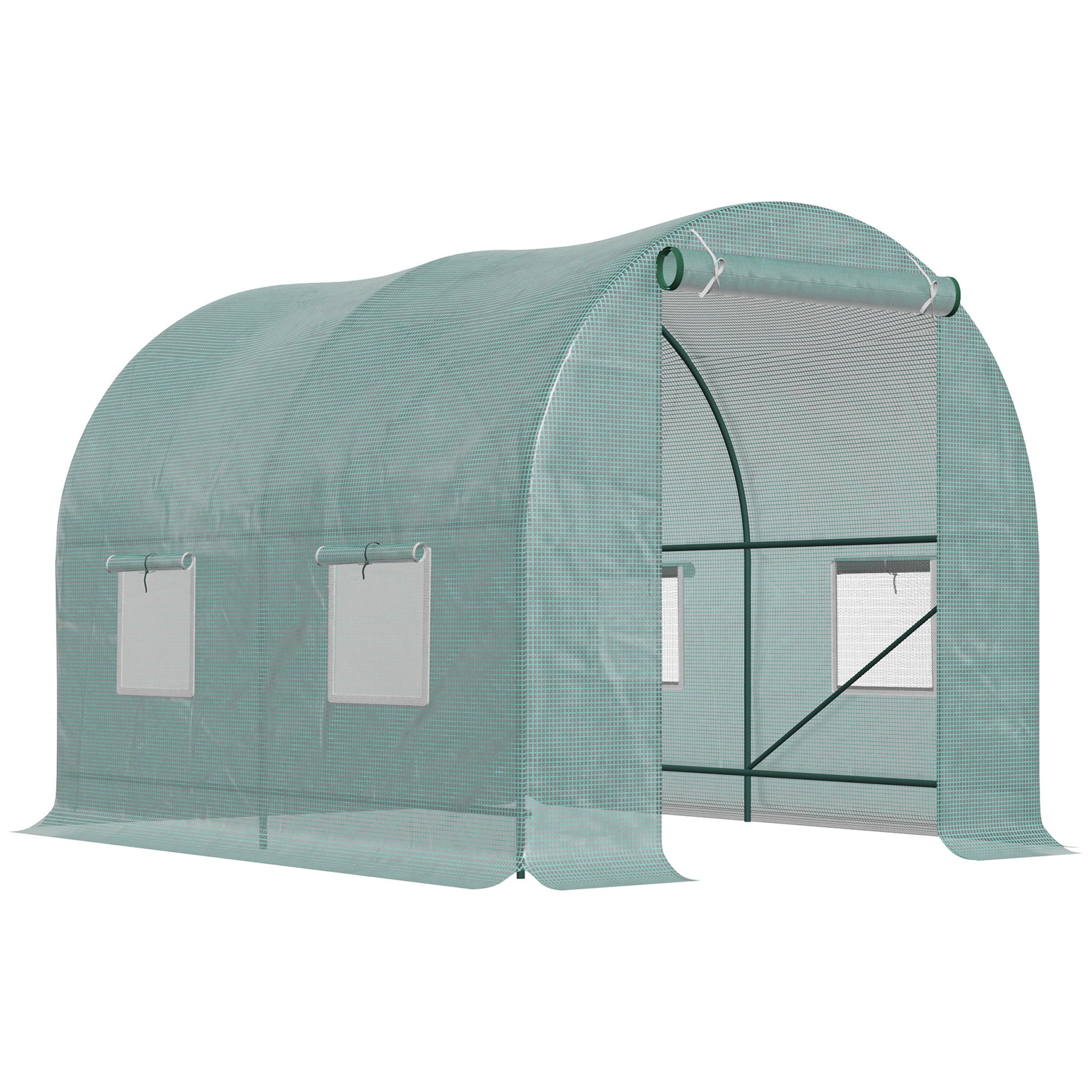 Outsunny 245 x 200cm Polytunnel Greenhouse - Green 