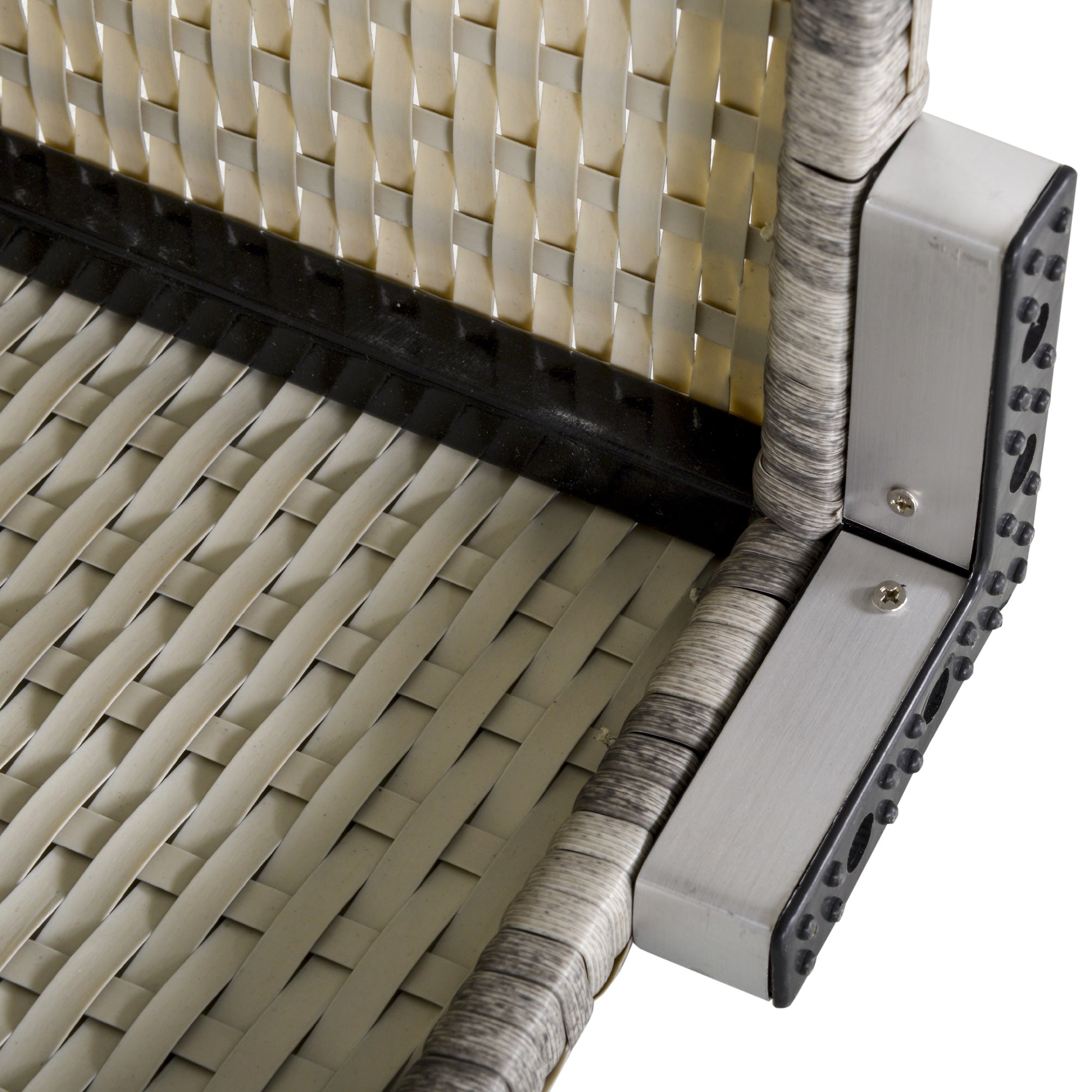 Outsunny Outdoor PE Rattan Furniture with Cushions, Garden Armless Chair with Adjustable Footpads and Back Support Cushion, for Garden, Yard, Terrace, Light Grey 