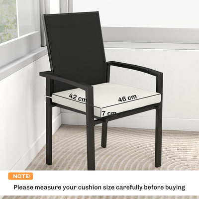 Outsunny Set of 6 Outdoor Seat Cushions with Machine Washable Cover, Water Repellent Seat Cushions Cream White 