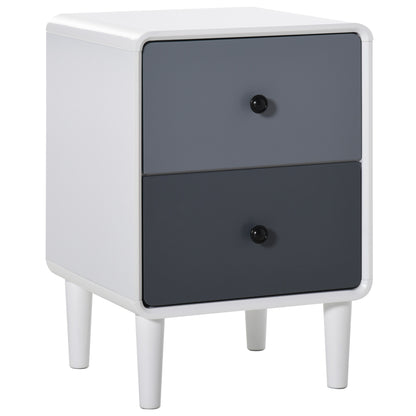 HOMCOM Modern Side Cabinet Nightstand Home Organizer with 2 Storage Drawer Unit for Bedroom, Living Room 