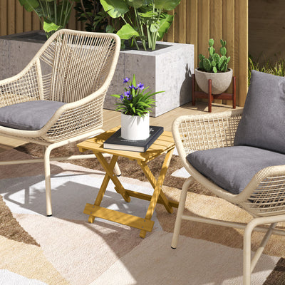 Outsunny Wooden Foldable Outdoor Coffee Table 