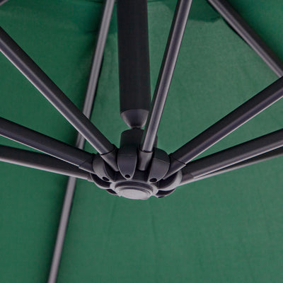 Outsunny 3m Banana Hanging Parasol Umbrella Green 