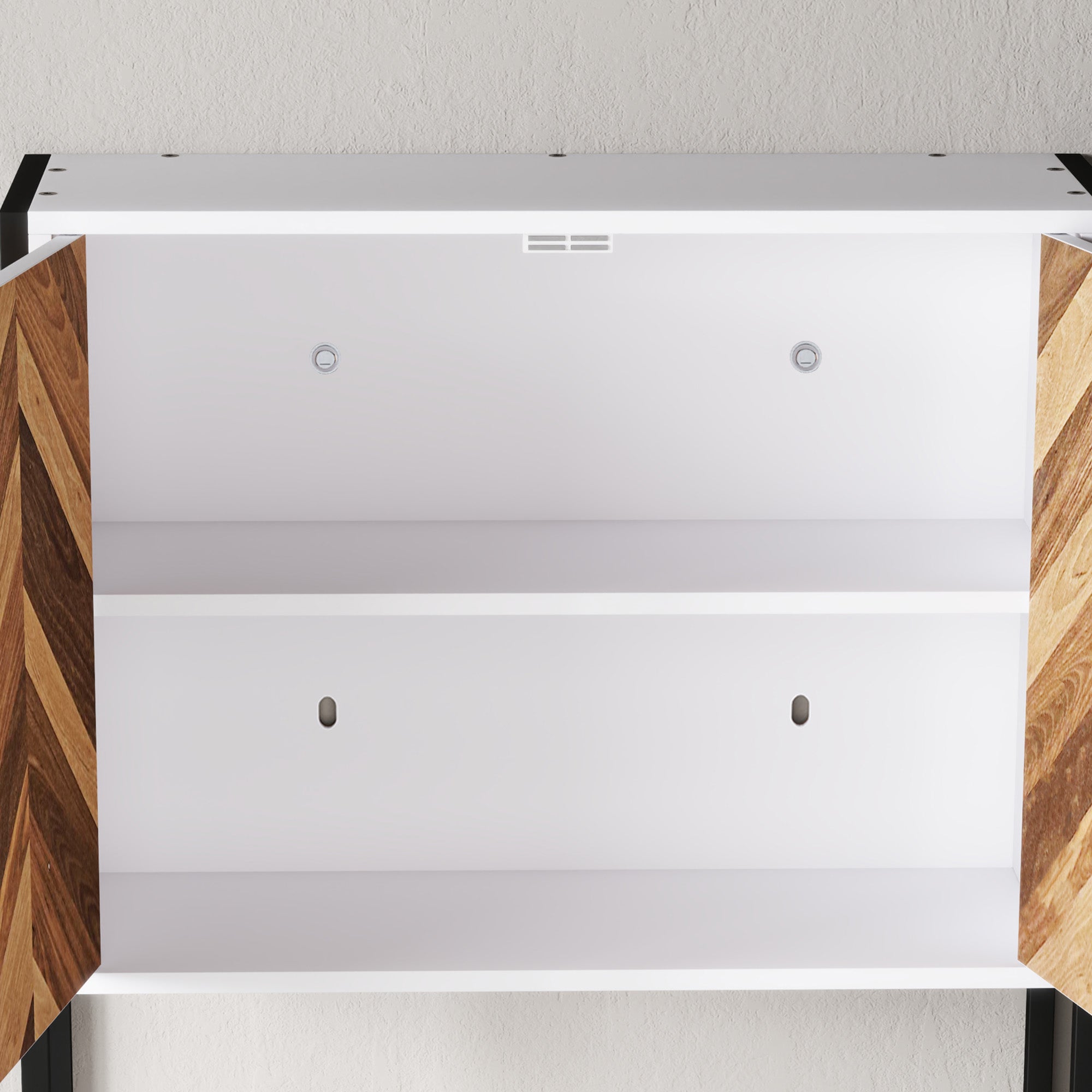 HOMCOM Bathroom Cabinet Wall Mounted, Bathroom Wall Cabinet Medicine Cabinet with 2 Doors, Adjustable Shelf, Walnut 