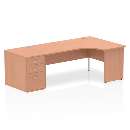 Impulse Panel End Crescent Desk Workstation