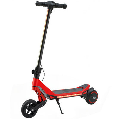SPORTNOW Electric Scooter for Kids, Foldable E Scooter for Age Age 6+ with LED Display, RGB lights, Up to 16km/h, Red 