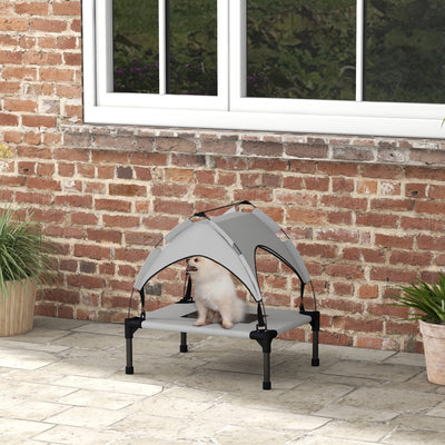 PawHut Cooling Raised Pet Bed w/ Washable Breathable Mesh, for Mini Small Dogs, 61 x 46 x 63cm - Light Grey 