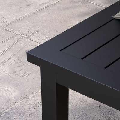 Outsunny 100cm x 60cm Aluminium Outdoor Coffee Table - Black 