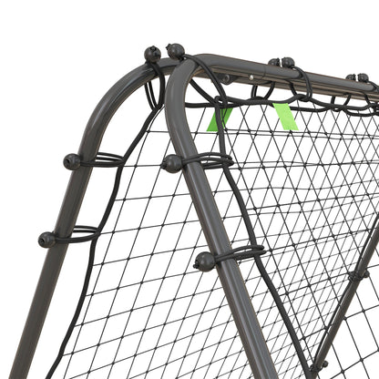 HOMCOM Double Sided Football Rebounder Net, Football Rebound Goal with Five Adjustable Angles, Black 