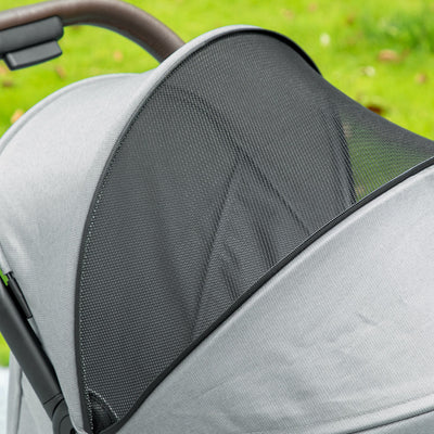 AIYAPLAY Foldable Baby Stroller with Adjustable Seat, 5-Point Harness, Canopy, Basket, 6.3kg Lightweight & Compact, Light Grey 